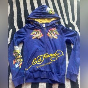 Blue Ed hardy zip up
